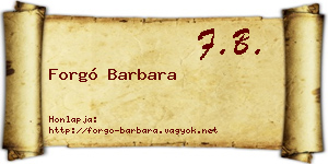 Forgó Barbara névjegykártya