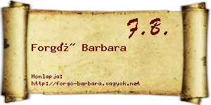 Forgó Barbara névjegykártya