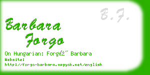 barbara forgo business card